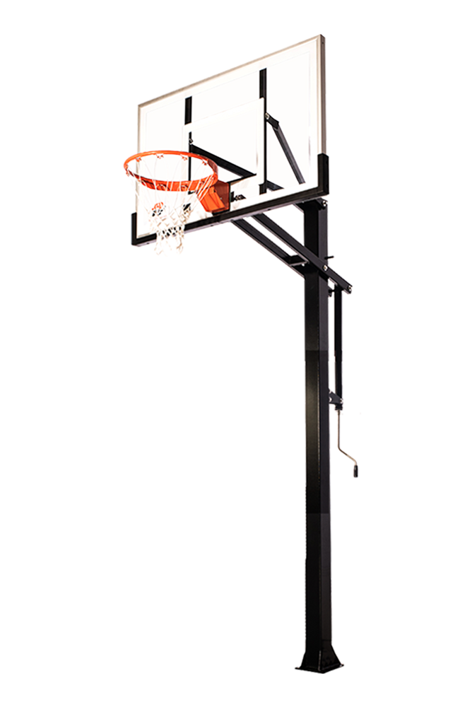 NBA 72 inch In-Ground Adjustable Basketball Hoop with Tempered Glass Backboard, Padded Pole, Ball Return