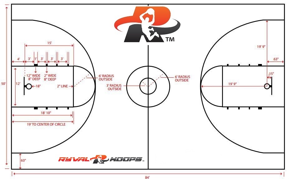 Basketball Court Dimensions | Adjustable Goals | Ryval Hoops